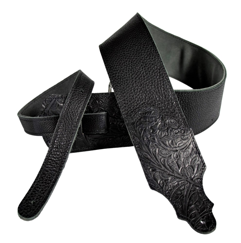 Tooled Glove Leather Guitar Strap image 2
