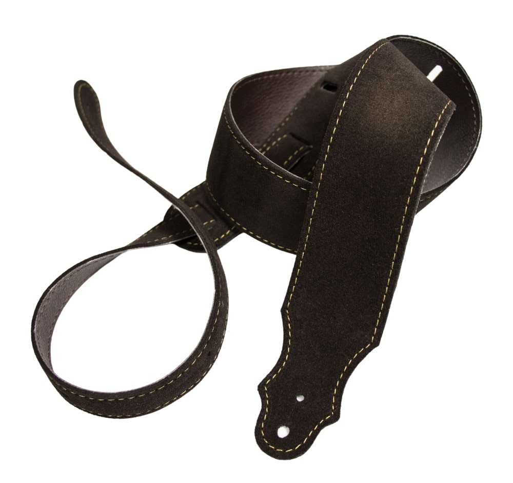 Purist Suede Guitar Strap - Chocolate, 2" image