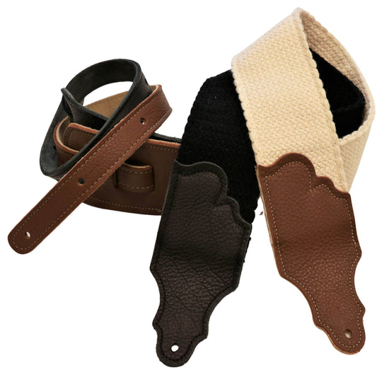 Cotton Cinch Guitar Strap - Glove Leather End Tab image 0