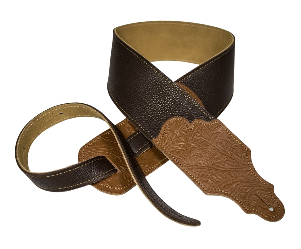 Tooled Glove Leather Guitar Strap image 4