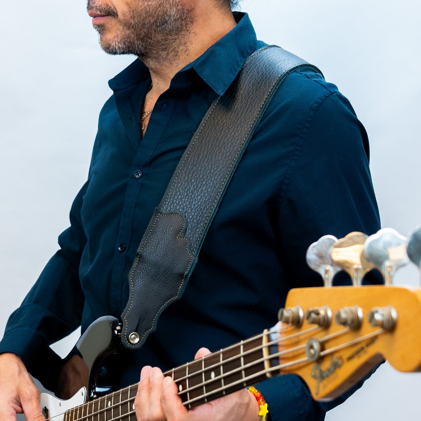 Original Black Glove Leather Guitar Strap