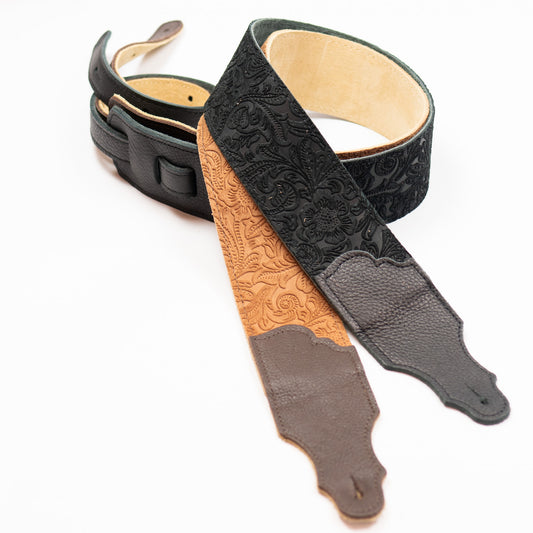 Embossed Suede Guitar Strap