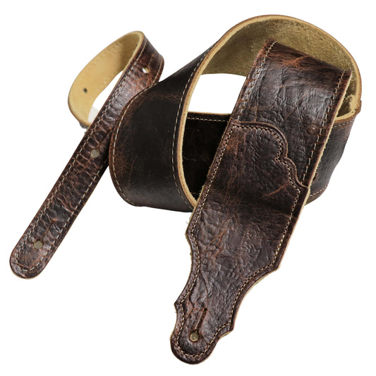American Bison Leather Guitar Strap - Chocolate