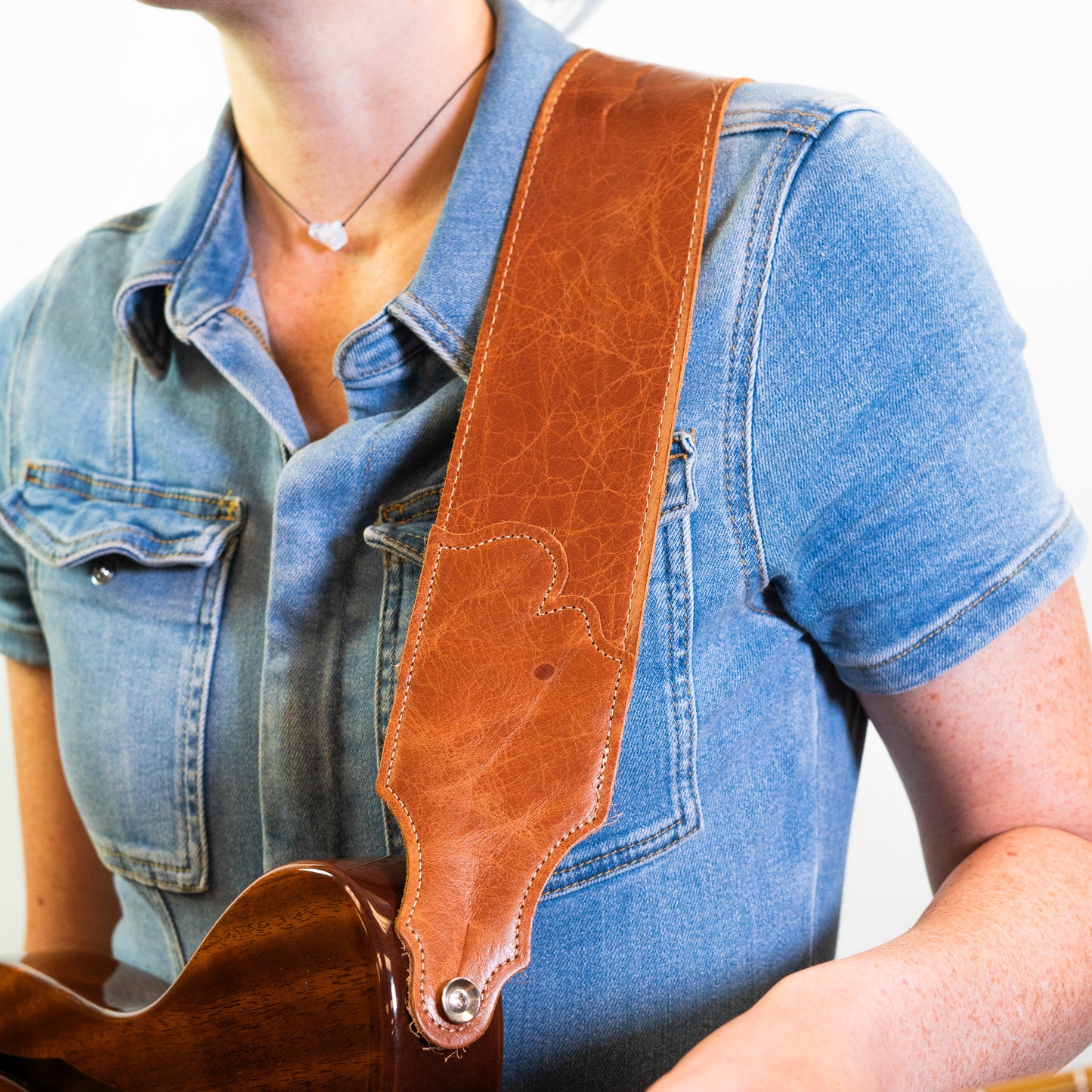 Jackson Hole Aged Leather Guitar Strap