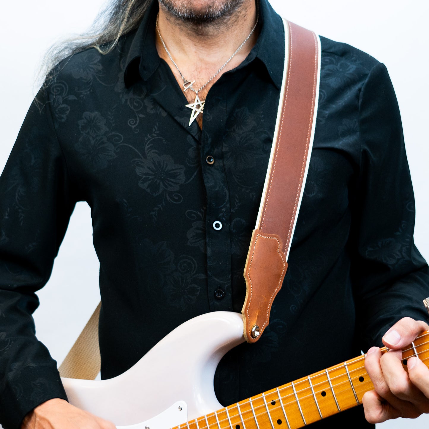 Hybrid Ball Glove Leather Guitar Strap