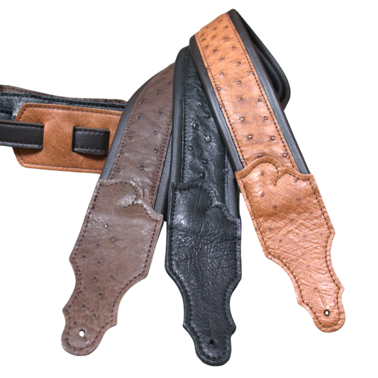 Ostrich Leather Padded Guitar Strap