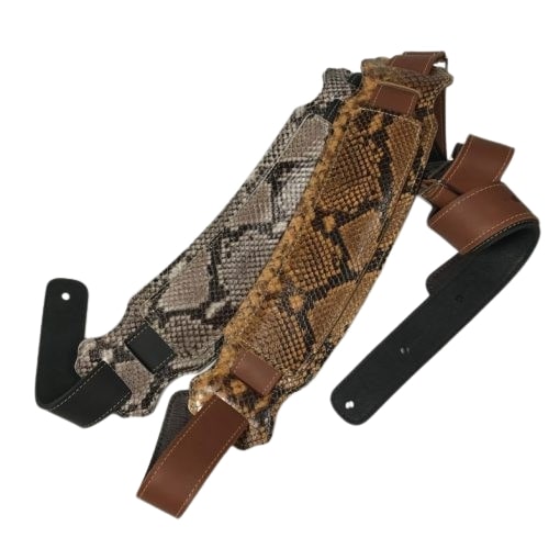 Snakeskin Leather Vintage Bass Guitar Strap