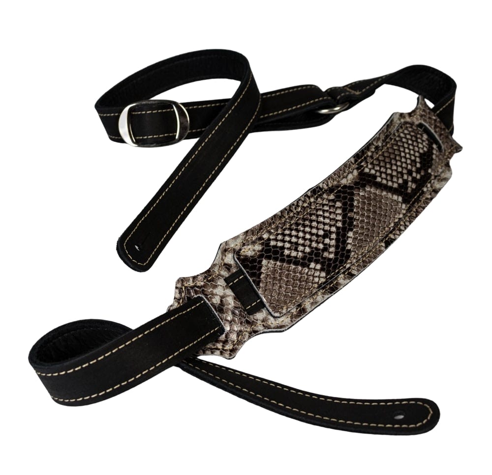 Vintage Snakeskin Ball Glove Guitar Strap