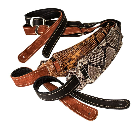 Vintage Snakeskin Ball Glove Guitar Strap
