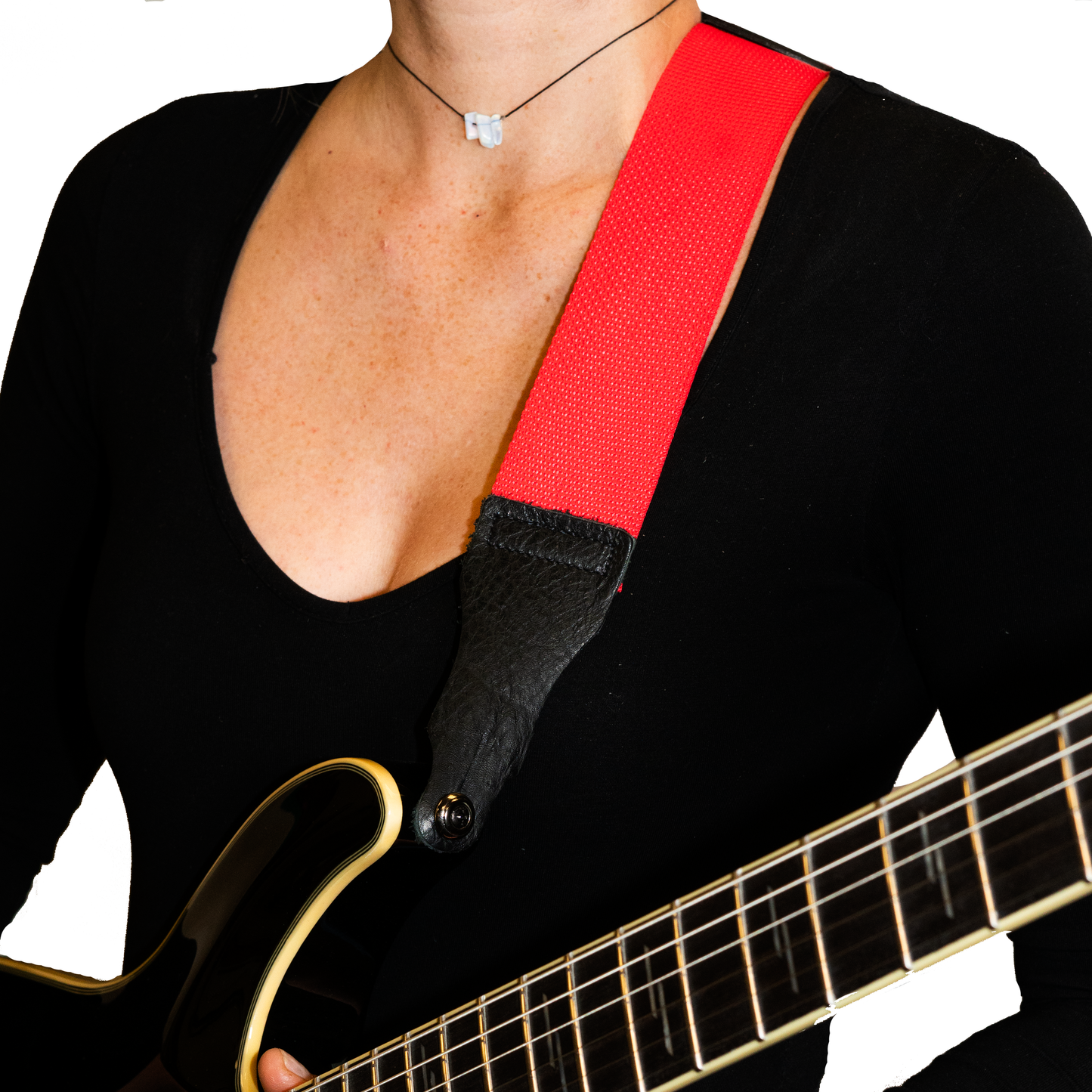 Premium Poly Web Guitar Strap - Glove Leather Ends