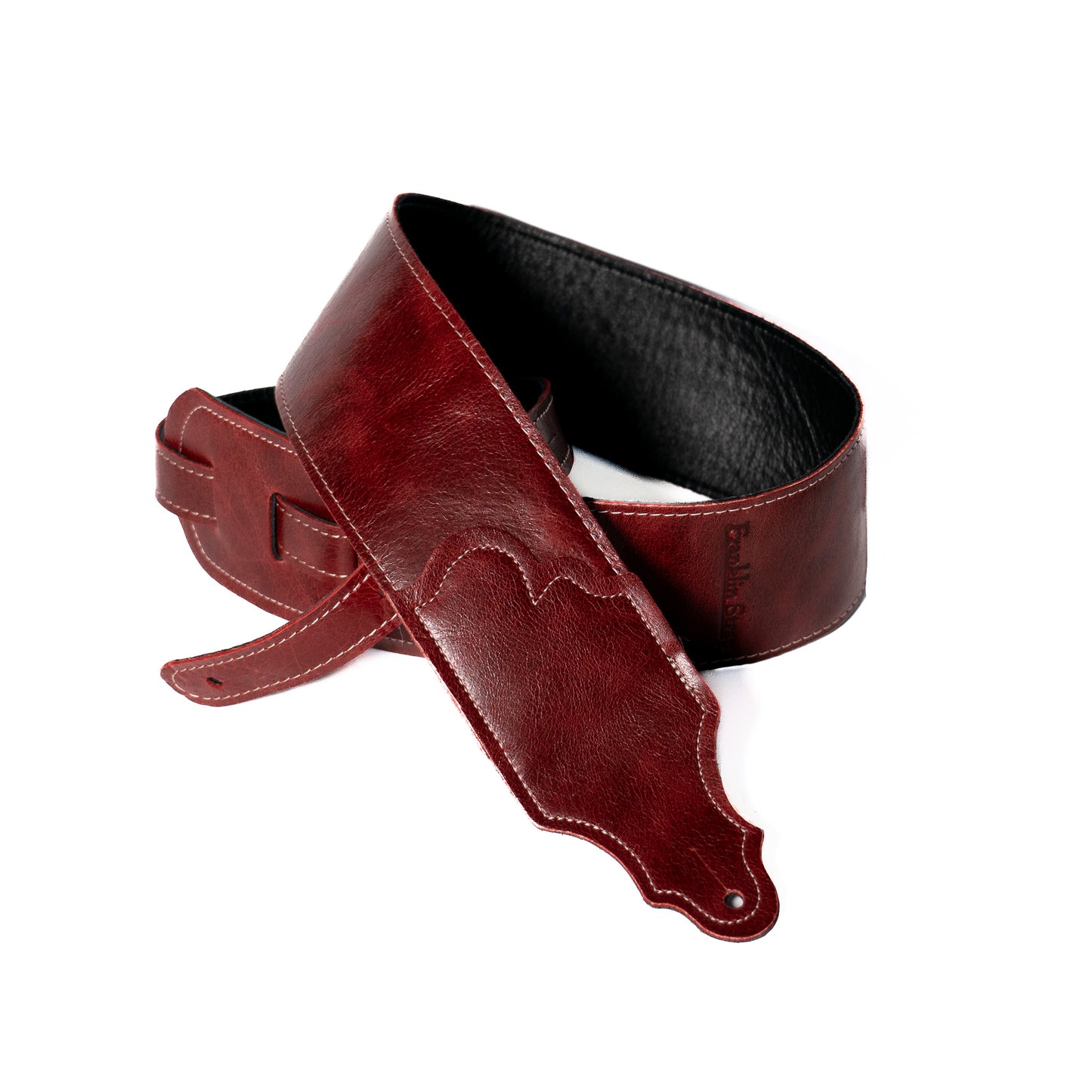 Jackson Hole Aged Leather Guitar Strap - Ox Blood image