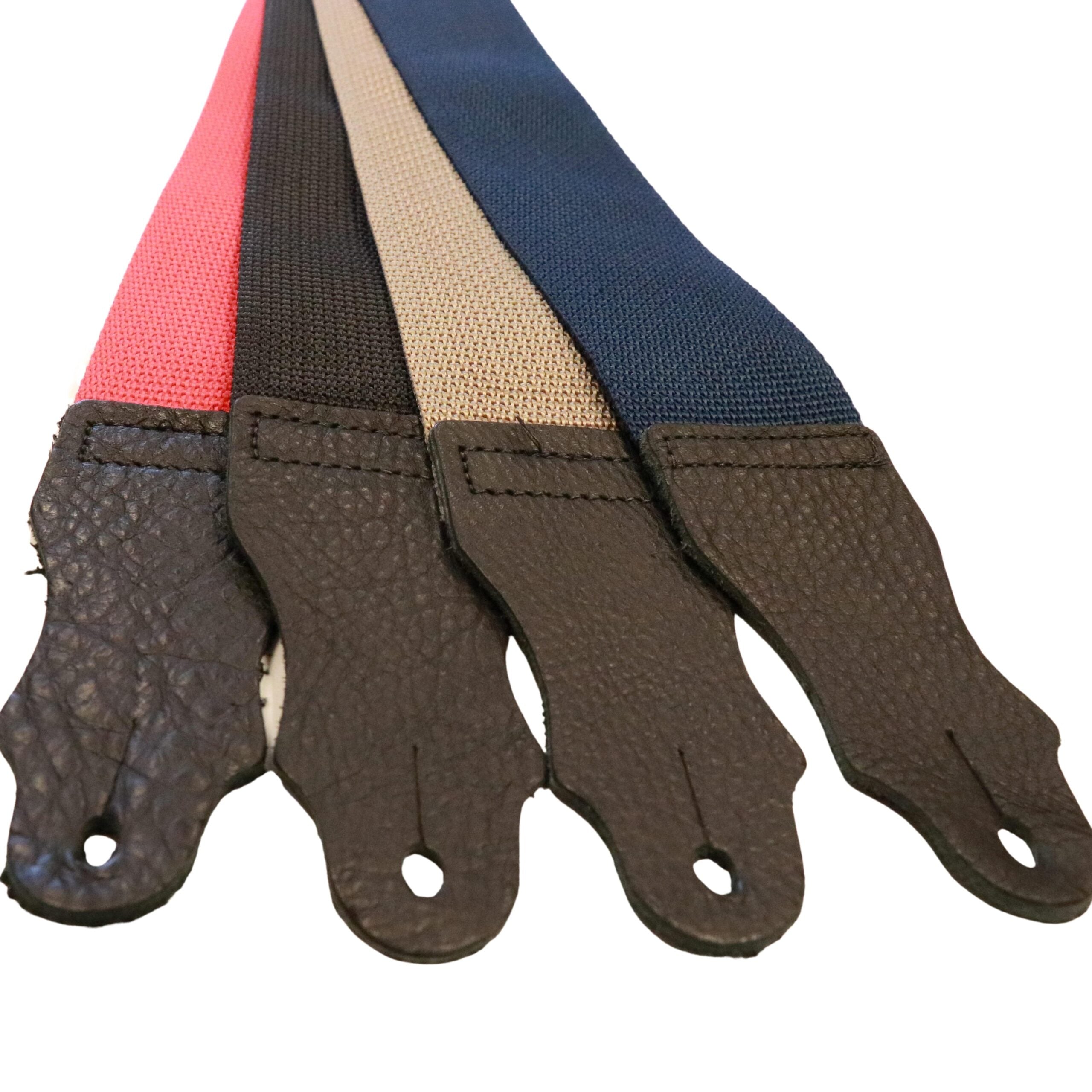 Premium Poly Web Guitar Strap - Glove Leather Ends
