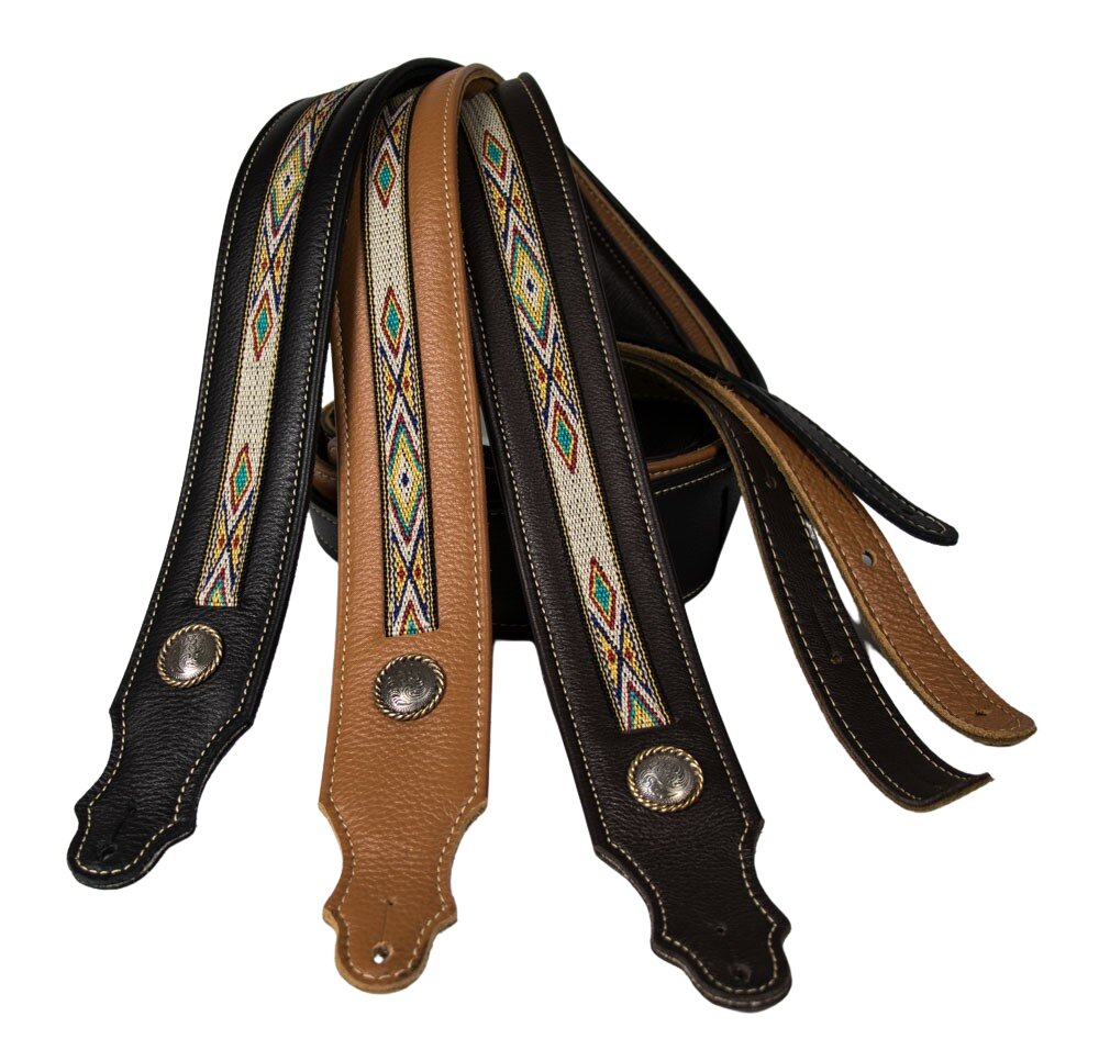 Southwest Padded Leather Guitar Strap image 0