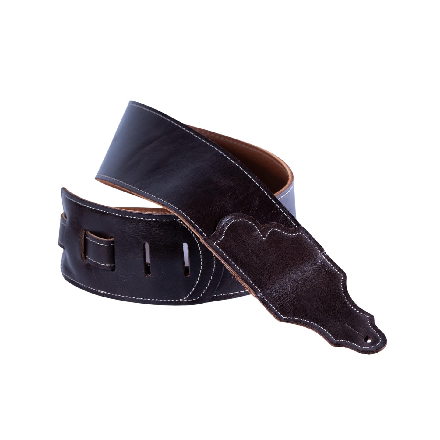 Jackson Hole Aged Leather Guitar Strap - Chocolate image