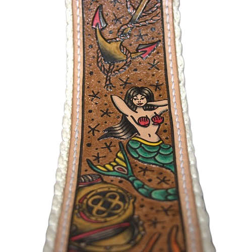 Artist Collaboration: One-of-a-Kind Cotton Cinch Strap - Natural/Caramel