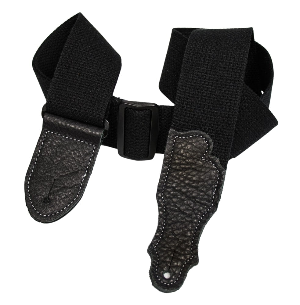 Cotton Guitar Strap - Glove Leather End Tab