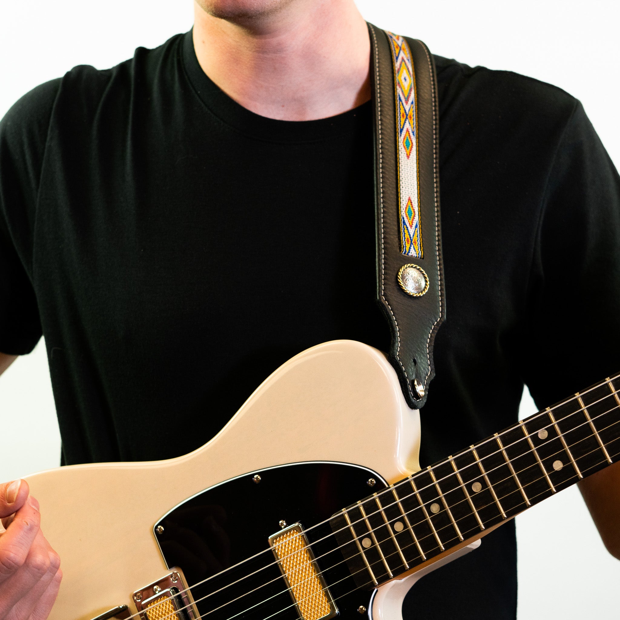 Southwest Padded Leather Guitar Strap