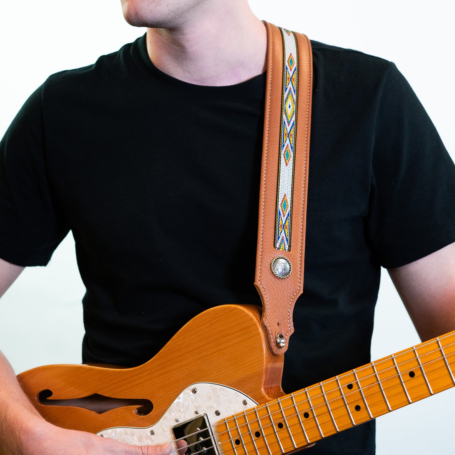 Southwest Padded Leather Guitar Strap