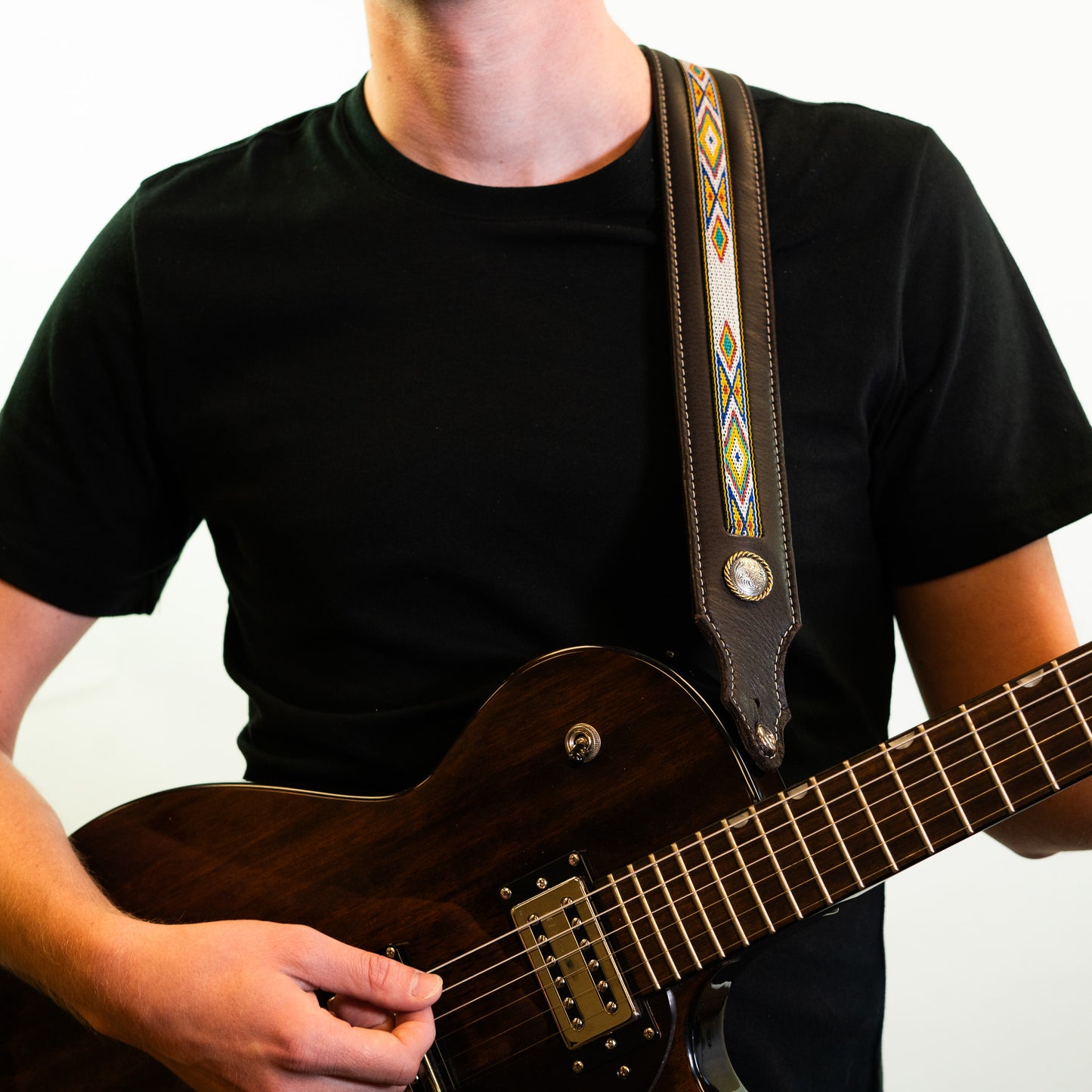 Southwest Padded Leather Guitar Strap