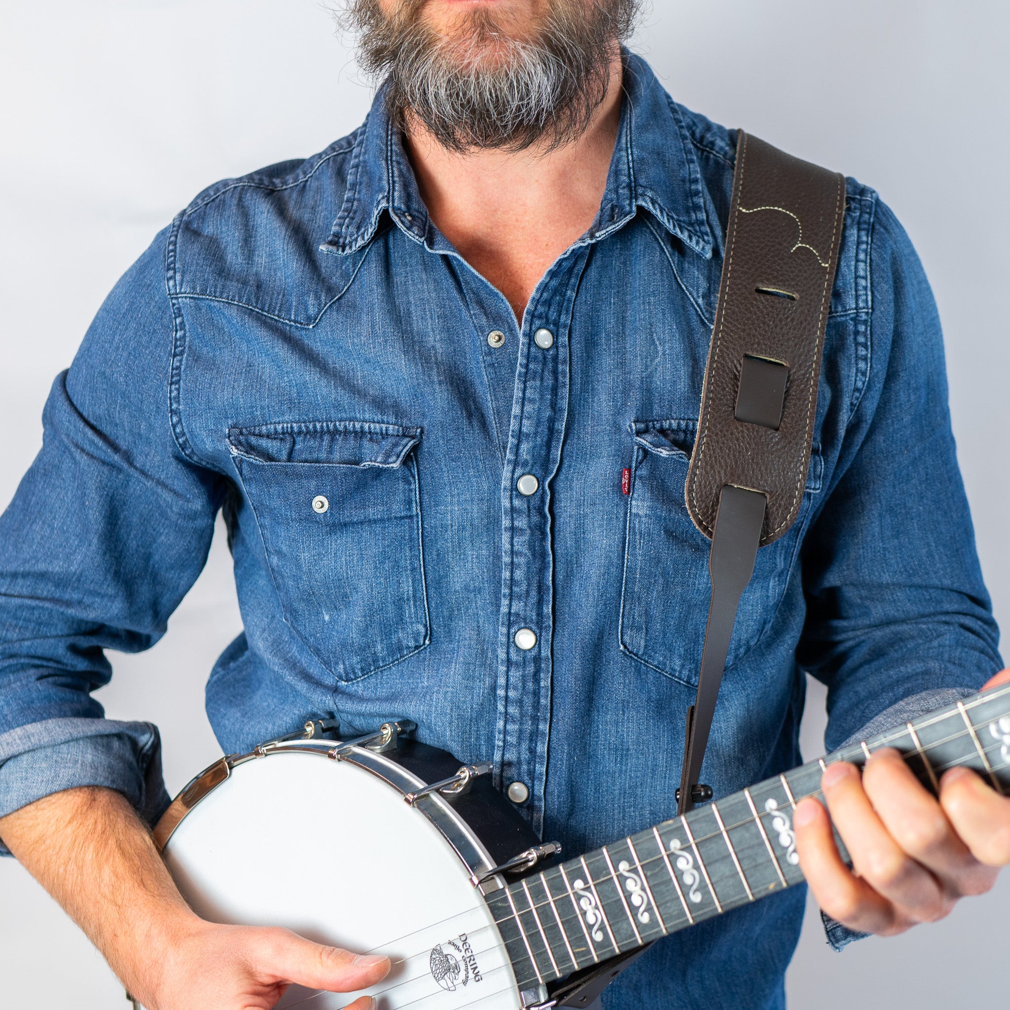 Cradle Style Banjo Strap - Glove Leather