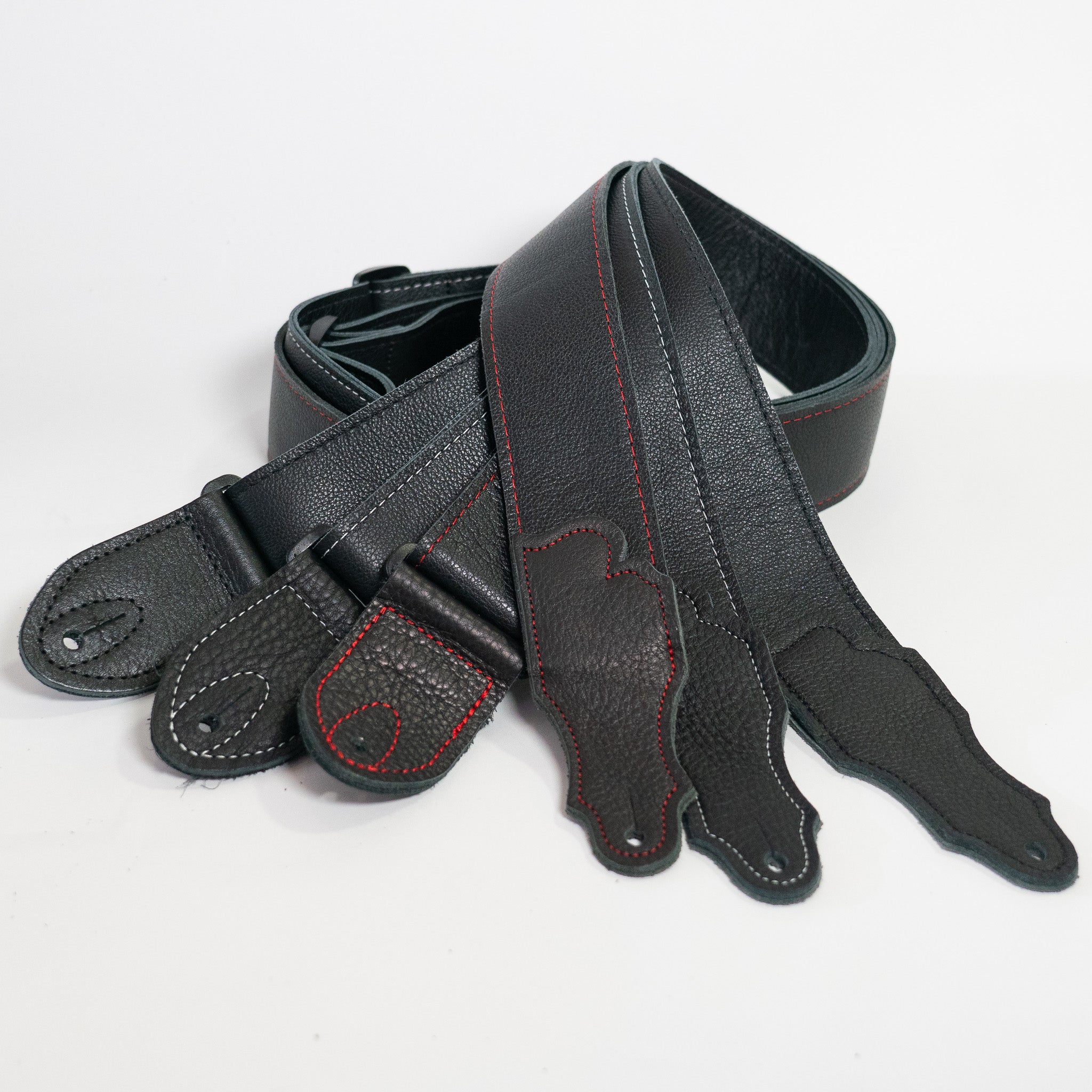 2'' Deluxe 60 Black Leather Guitar Strap – Franklin Strap