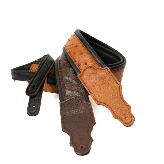 Ostrich Leather Padded Guitar Strap