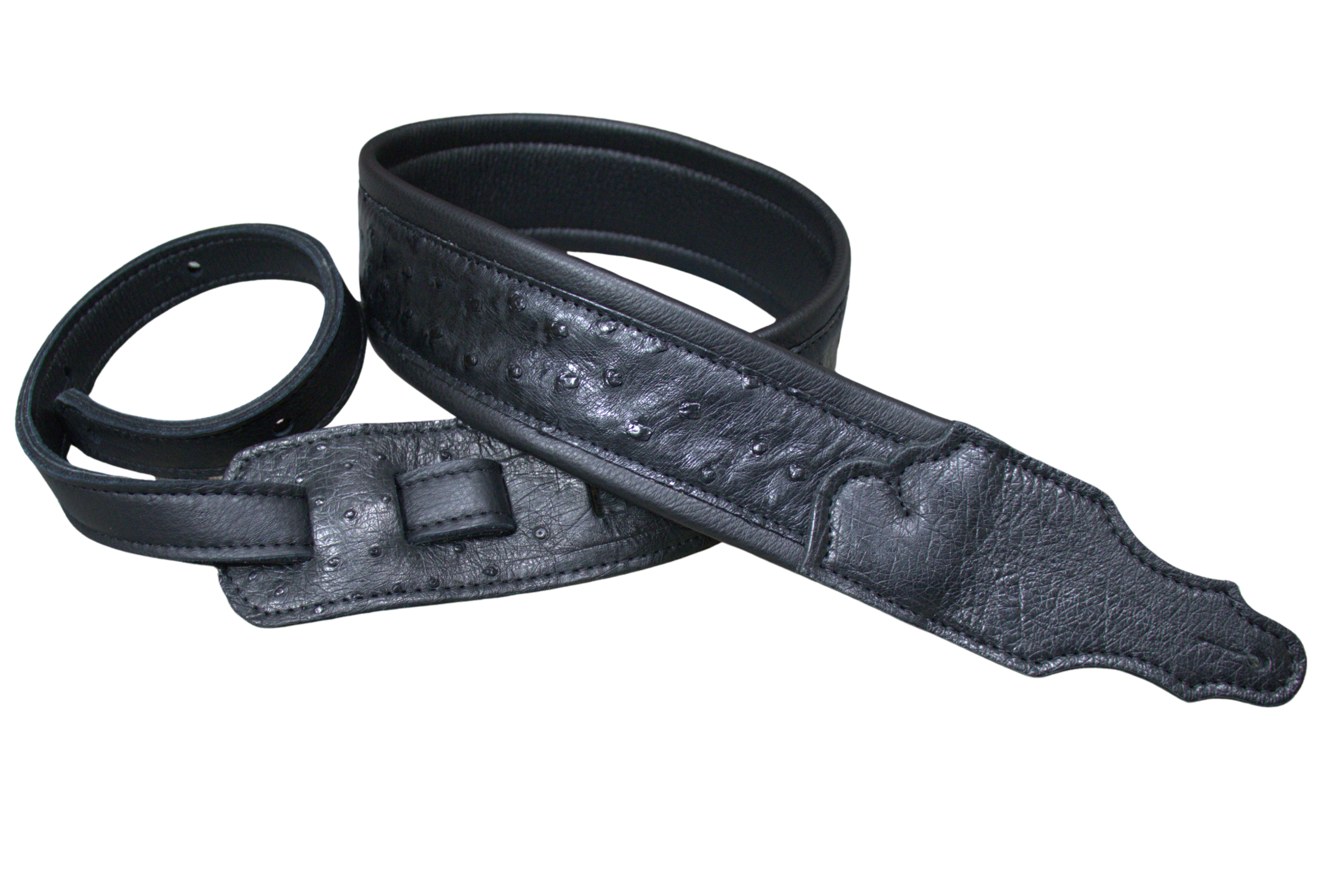 Ostrich Leather Padded Guitar Strap