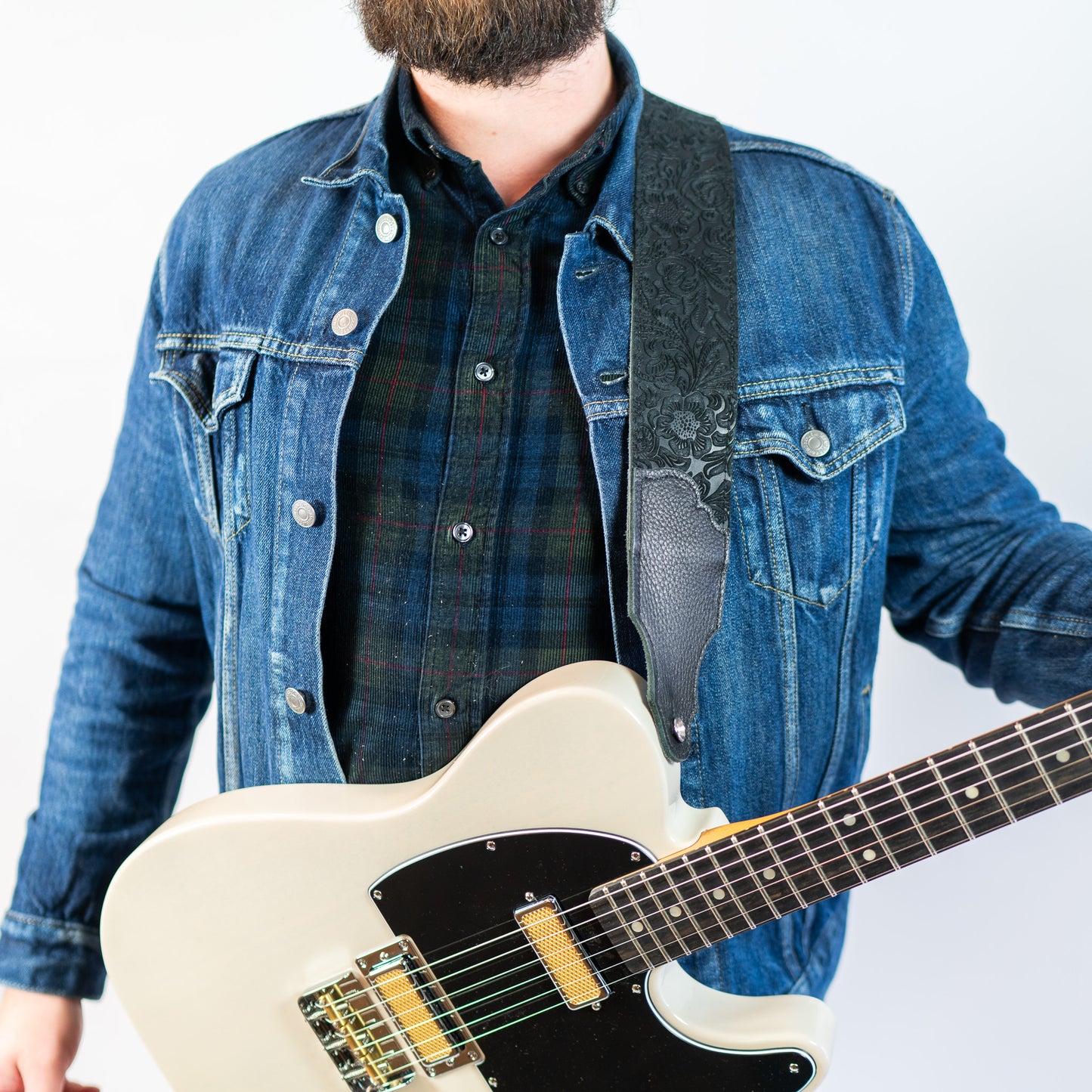 Embossed Suede Guitar Strap