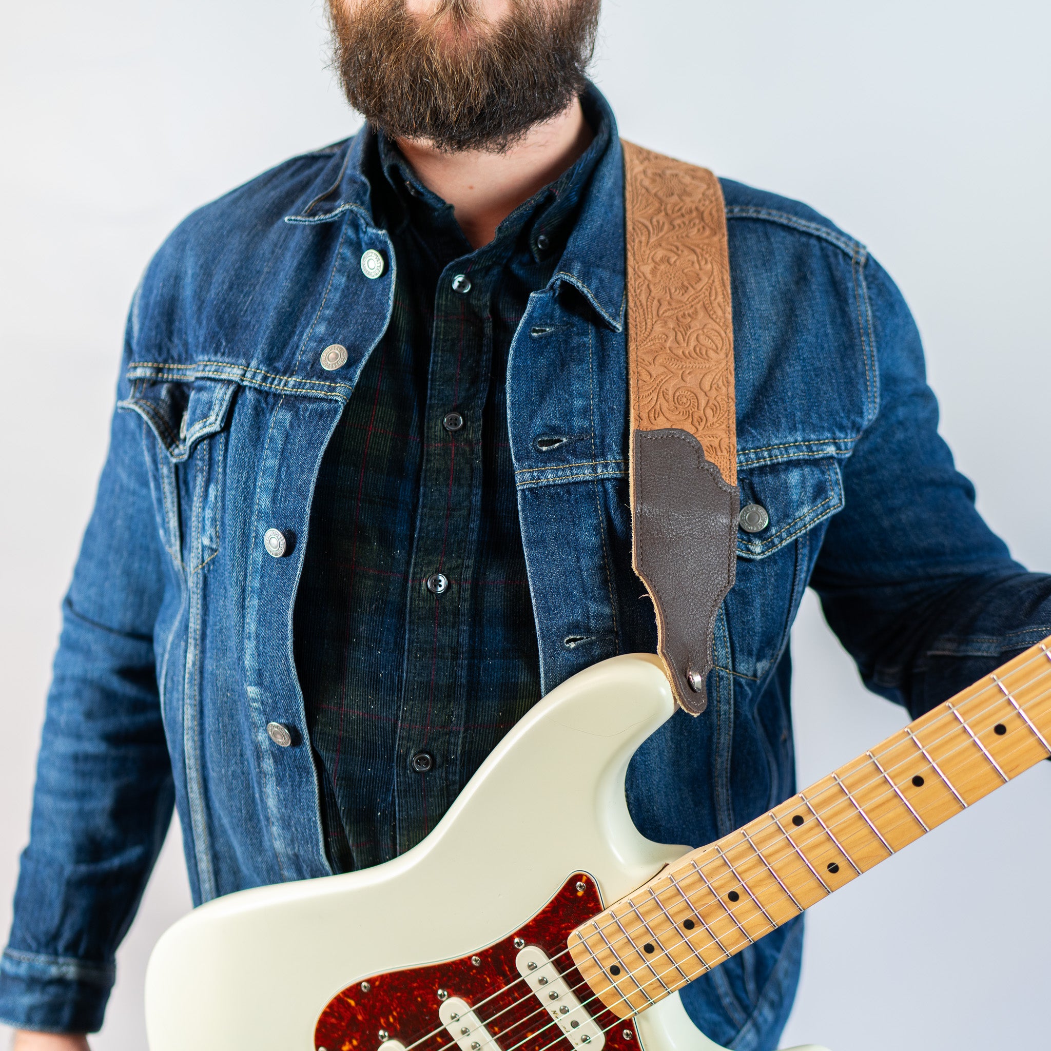 Embossed Suede Guitar Strap
