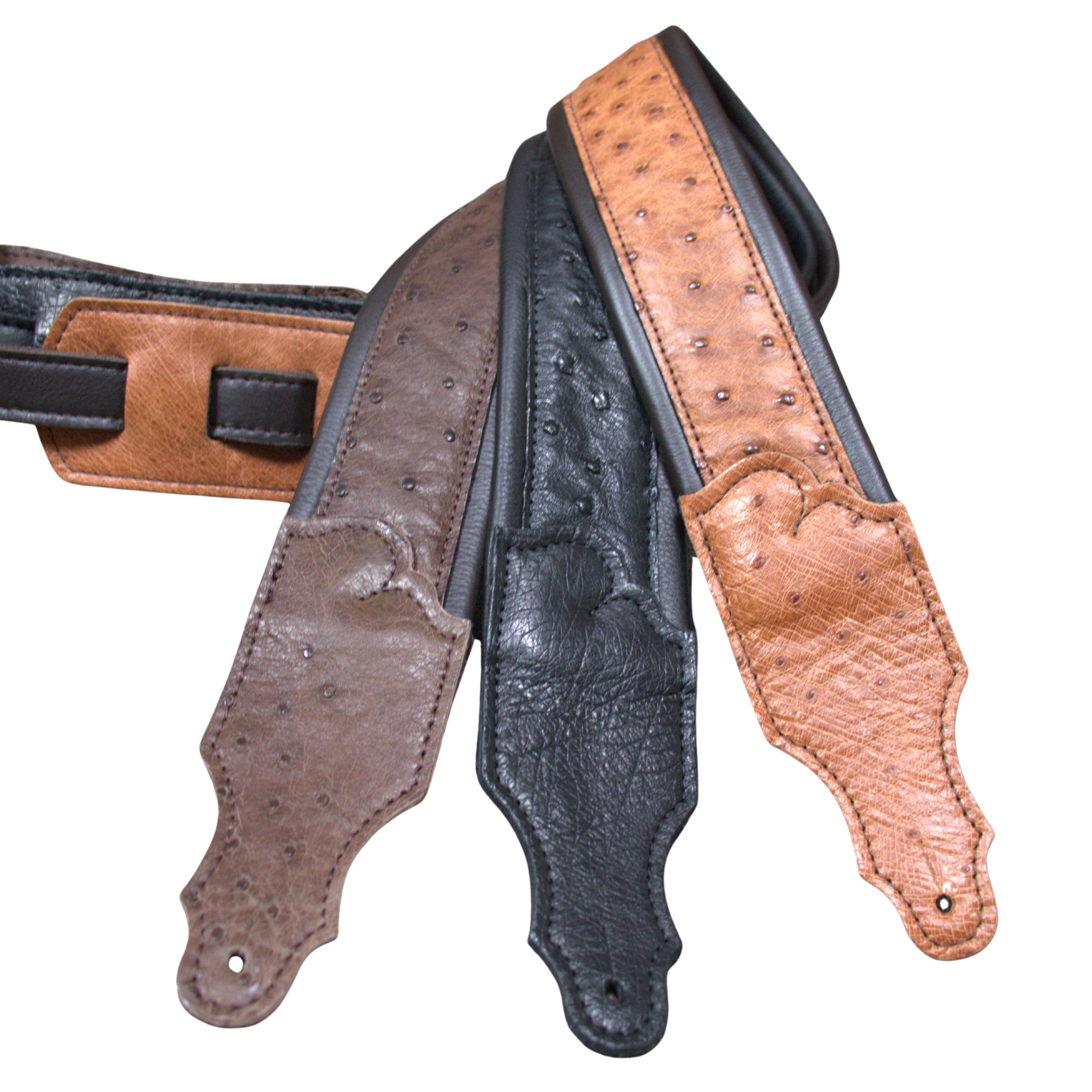 Ostrich Leather Padded Guitar Strap