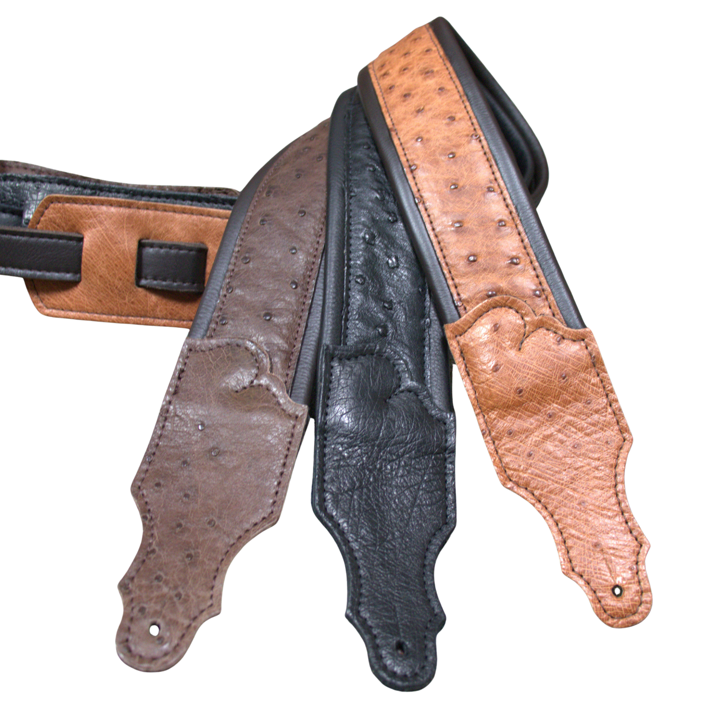 Ostrich Leather Padded Guitar Strap