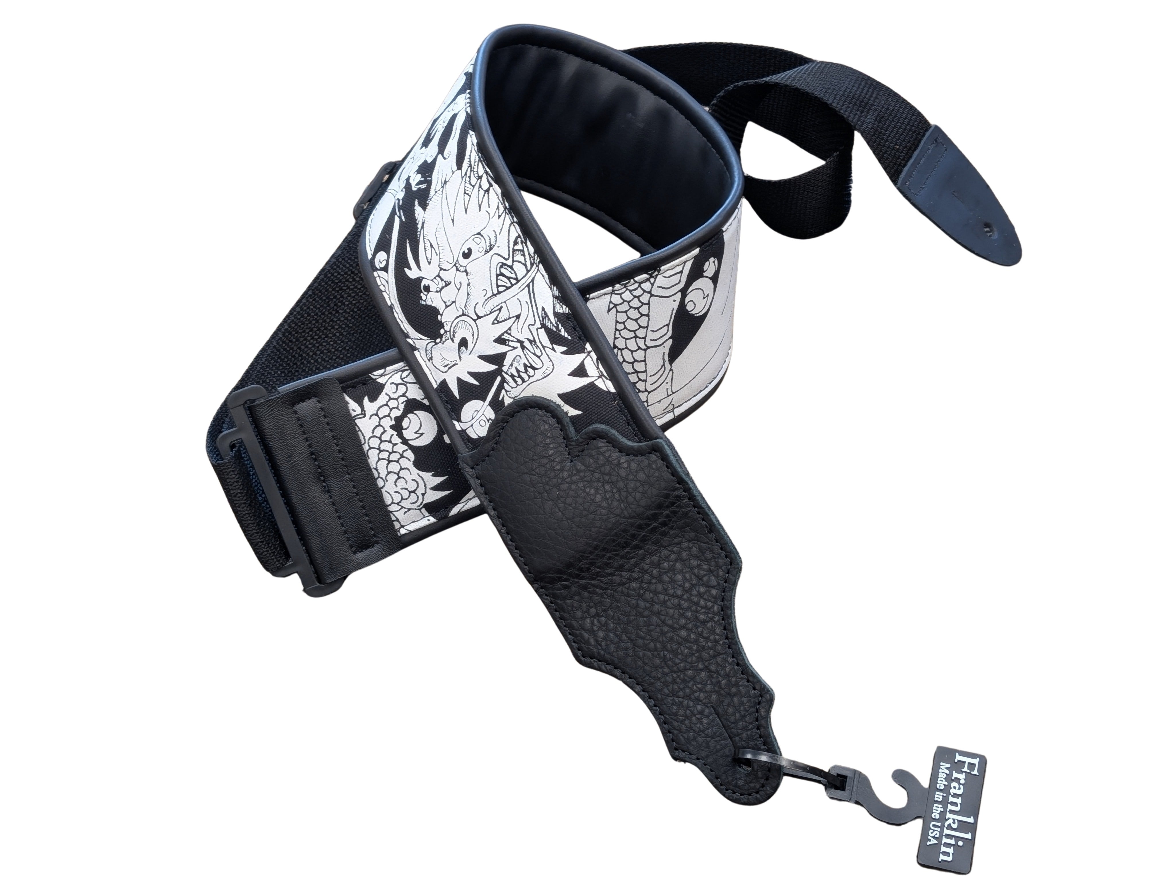 Custom Dragon Art Padded Guitar Strap - Glove Leather Ends - Limited Run