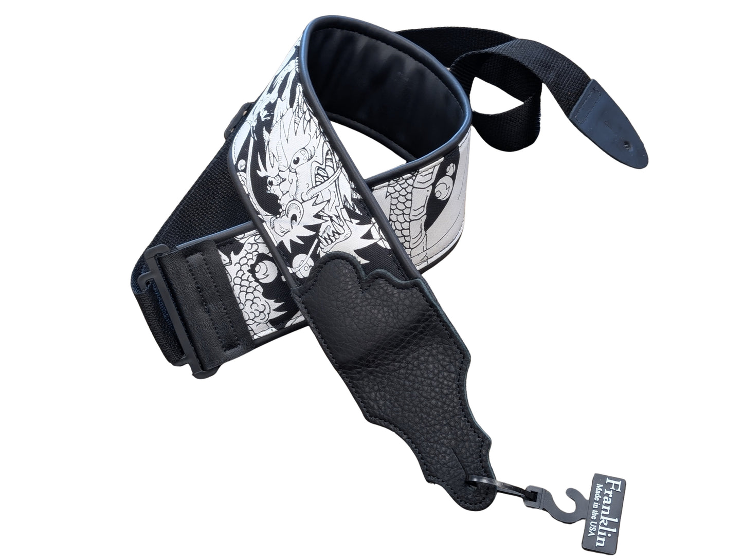 Custom Dragon Art Padded Guitar Strap - Glove Leather Ends - Limited Run