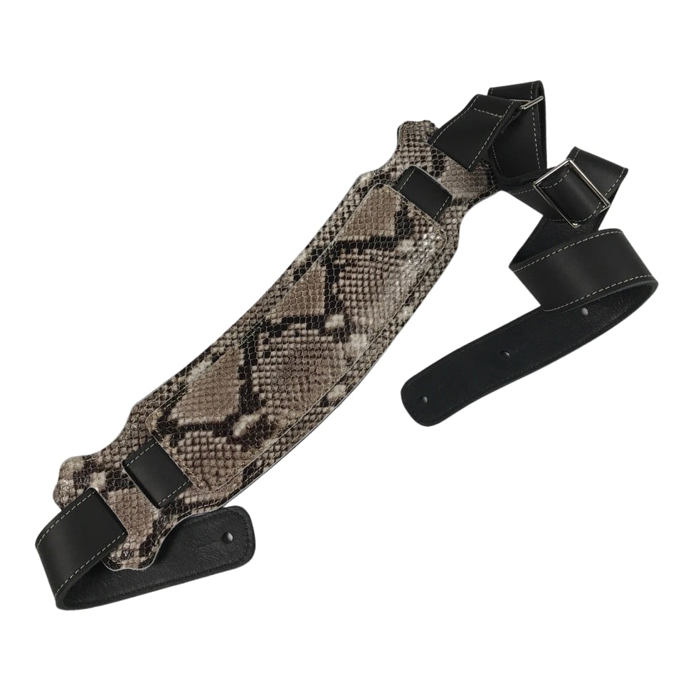 Snakeskin Leather Vintage Bass Guitar Strap