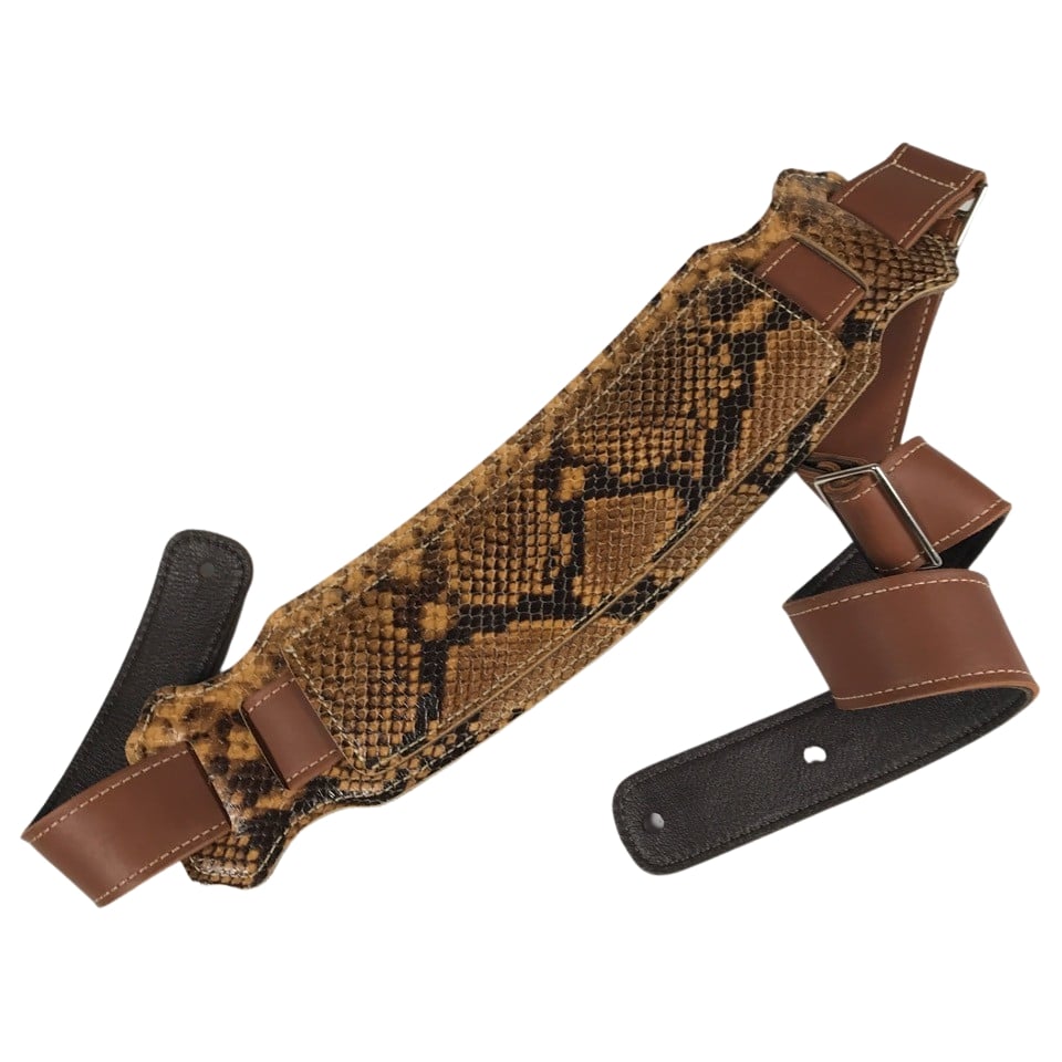 Snakeskin Leather Vintage Bass Guitar Strap