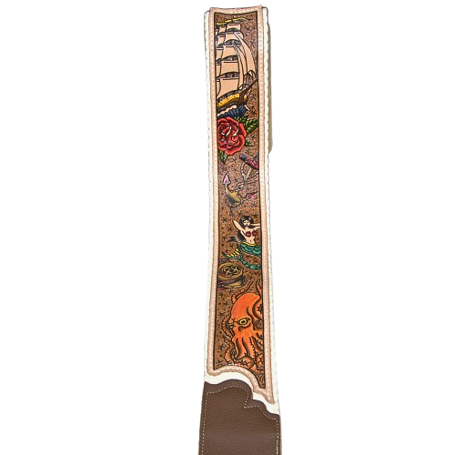 Artist Collaboration: One-of-a-Kind Cotton Cinch Strap - Natural/Caramel