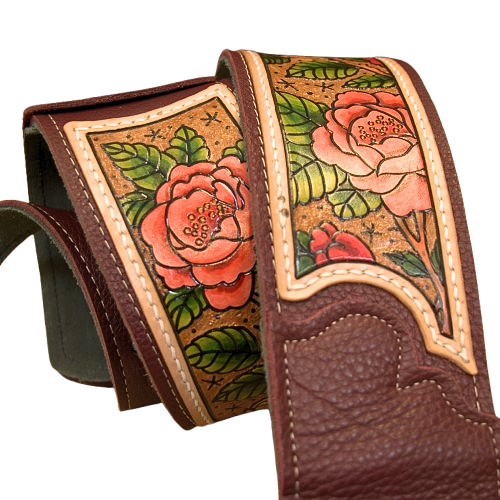 Artist Collaboration: One-of-a-Kind Oxblood & Roses Guitar & Bass Strap