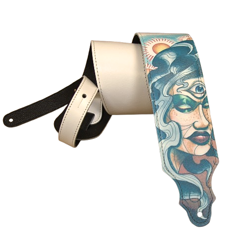 Custom Third Eye Leather & Ink Art on White Side Leather- Limited Run